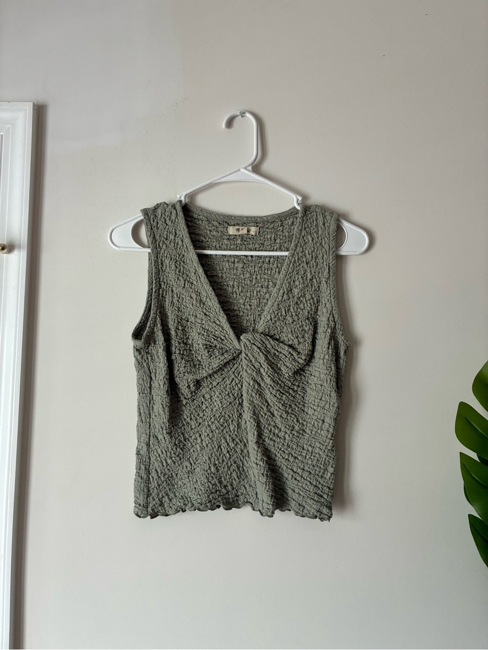 Madewell Twist Sleeveless Top - Sage Green